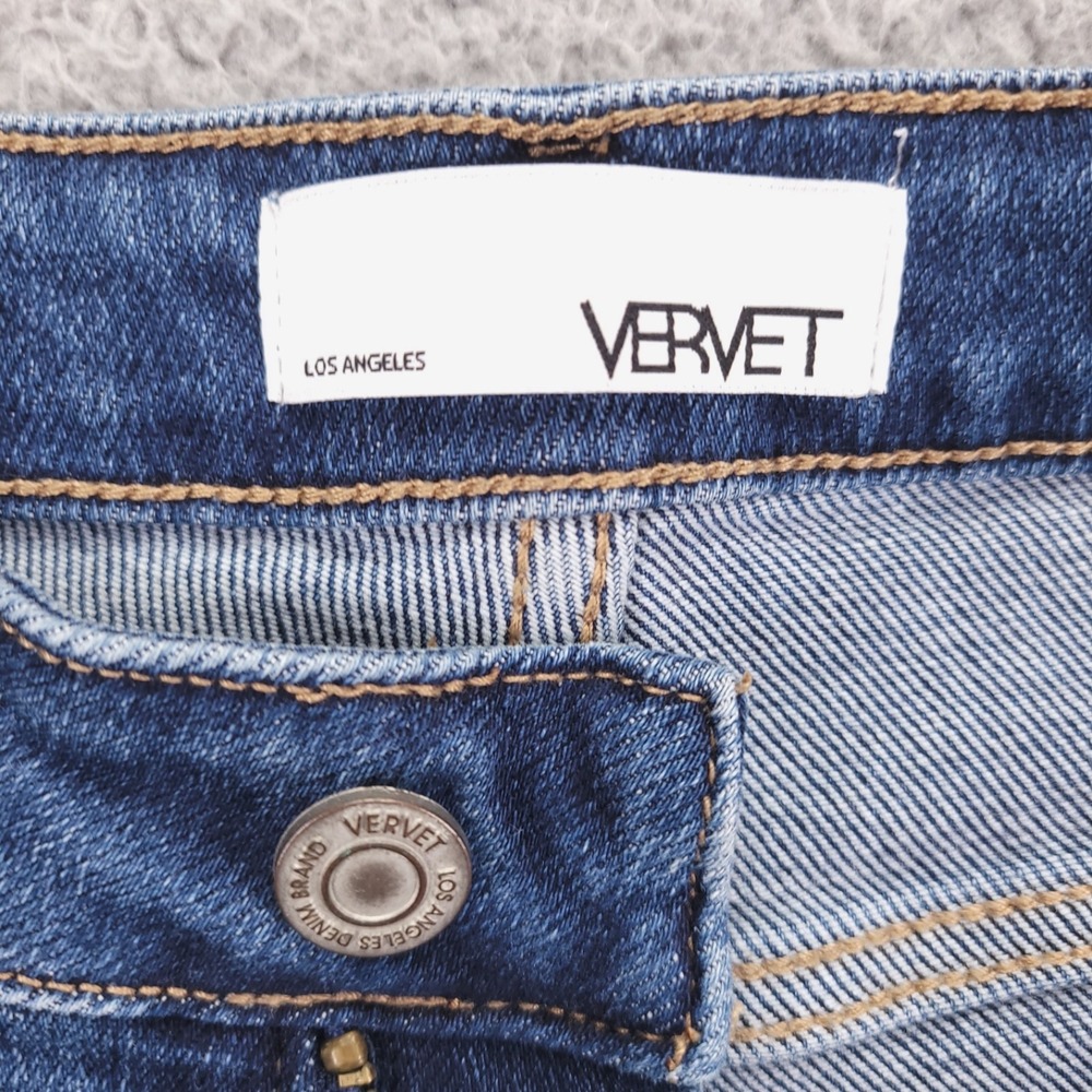 VERVET Jeans Size 26 Straight Ankle Split Hem Mid Rise Stretch Denim NEW - Picture 7 of 16